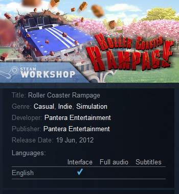 Roller Coaster Rampage Steam Key - Click Image to Close
